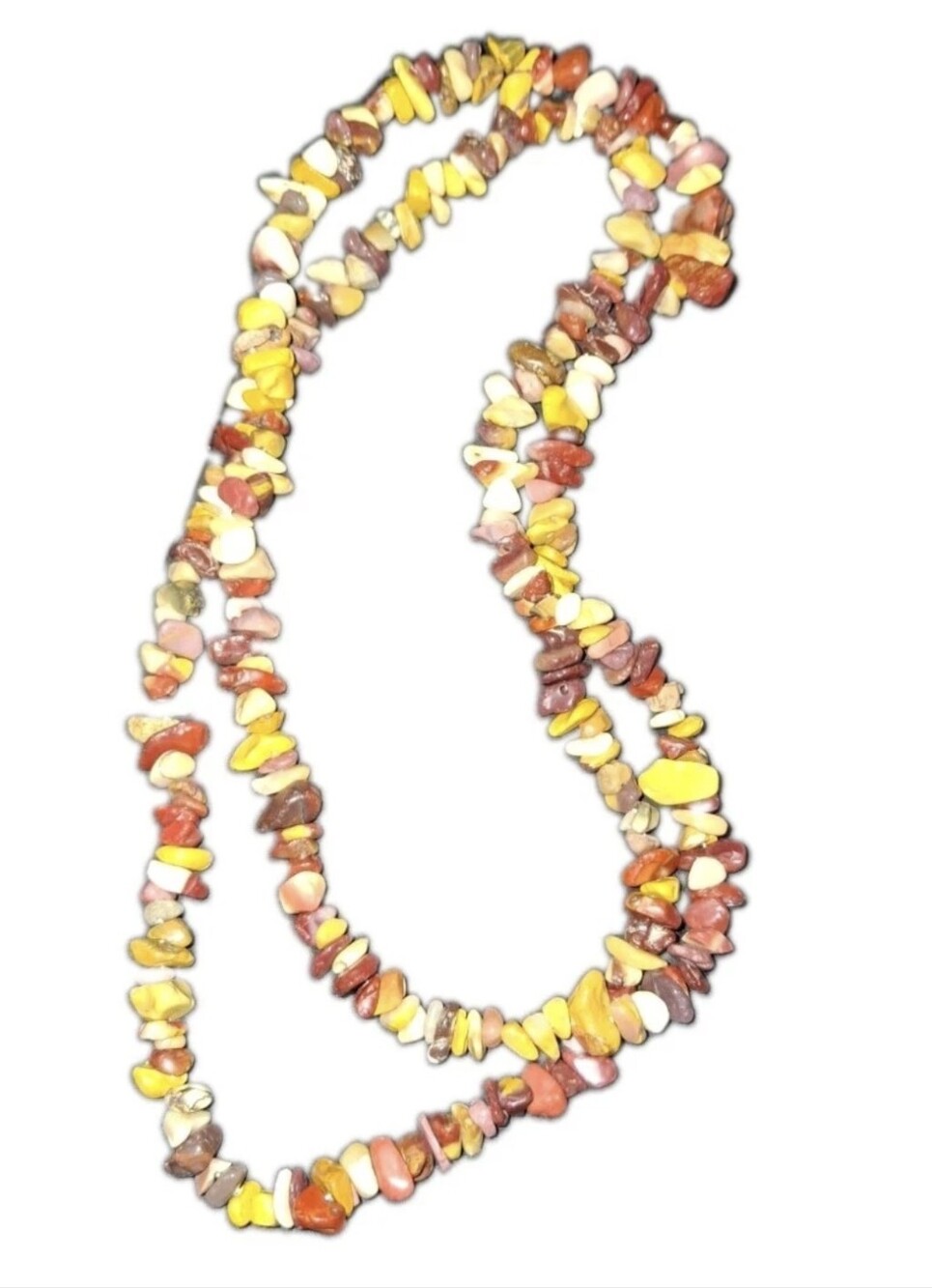 Mookaite Multi-Color Chip Beaded Necklace - Jasper Gemstone Strand